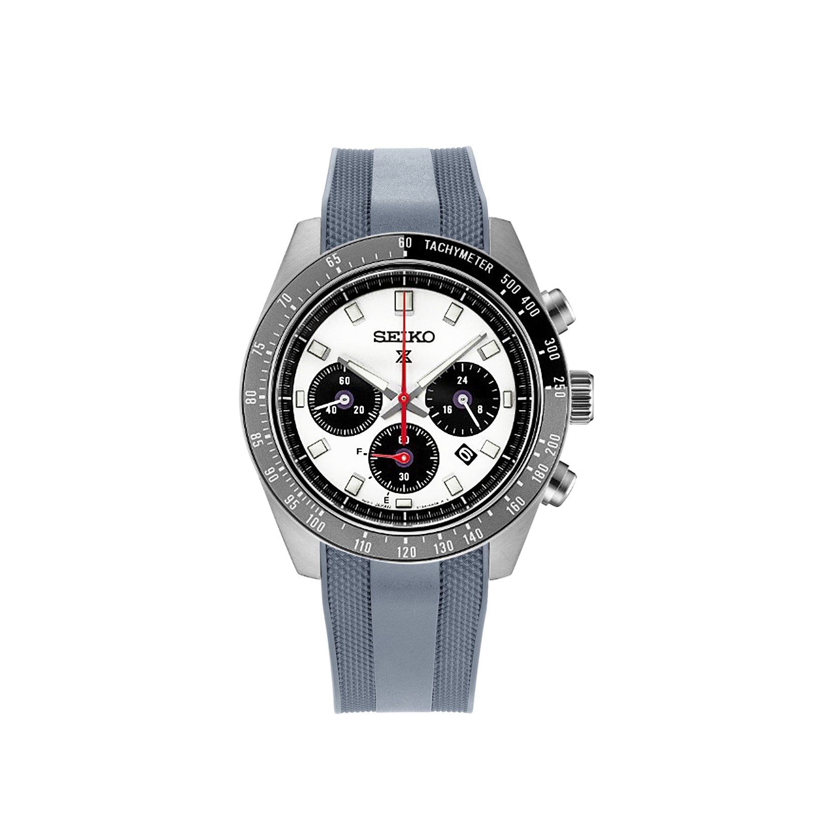 (SMX02A) Rubber Strap for Seiko Prospex SPEEDTIMER SSC911 Series (Curved-Ends)