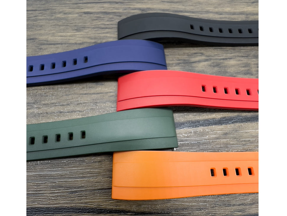 StrapXPro Standard Universal Flat-End FKM Quick Release Rubber Watch Strap