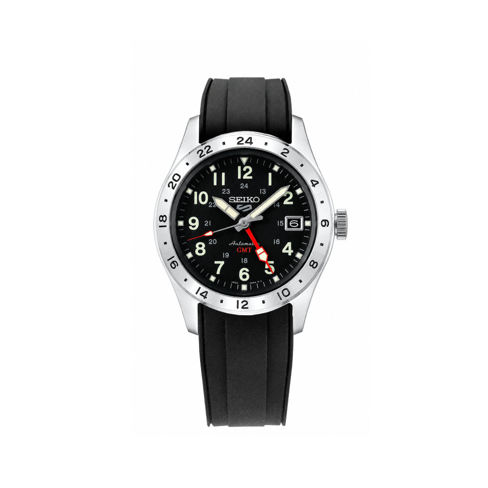 (SX2B-Ver.2) Rubber Strap for New Seiko 5 Sports Field Watch GMT Series (Curved-Ends)